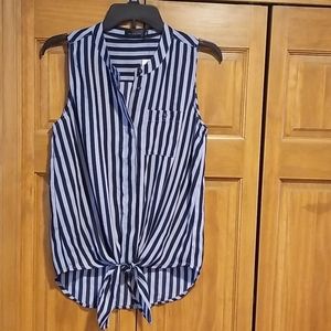 The Limited Tie-front Button-up Dressy Tank